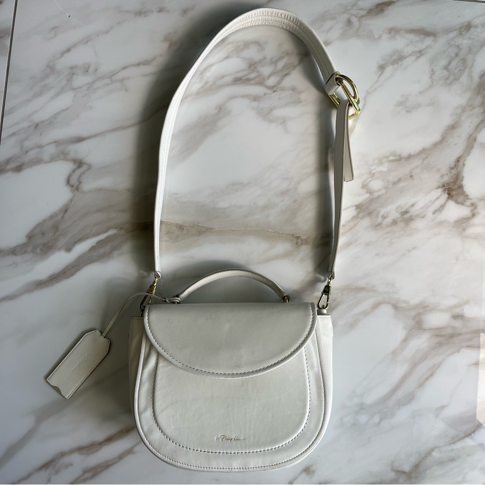 3.1 Phillip Lim White Hudson Top Handle Leather Shoulder Crossbody Bag Satchel